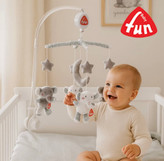آویز بالای تخت طرح فیل پولیشی با پایه و موزیکال برند Fun Baby