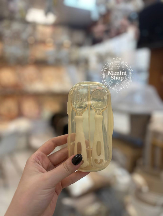 قاشق چنگال سیلیکونی بی بی کرون