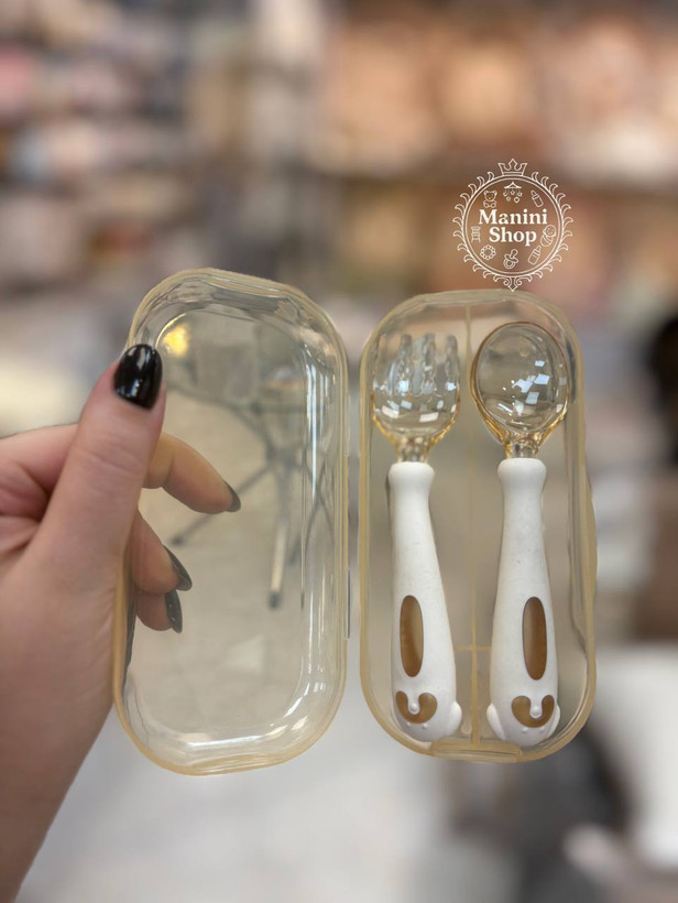 قاشق چنگال سیلیکونی کرم