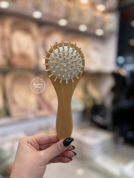 ست شانه برس ۳ تکه چوبی با الیاف طبیعی برند الیزابت Elizabeth مانینی شاپ