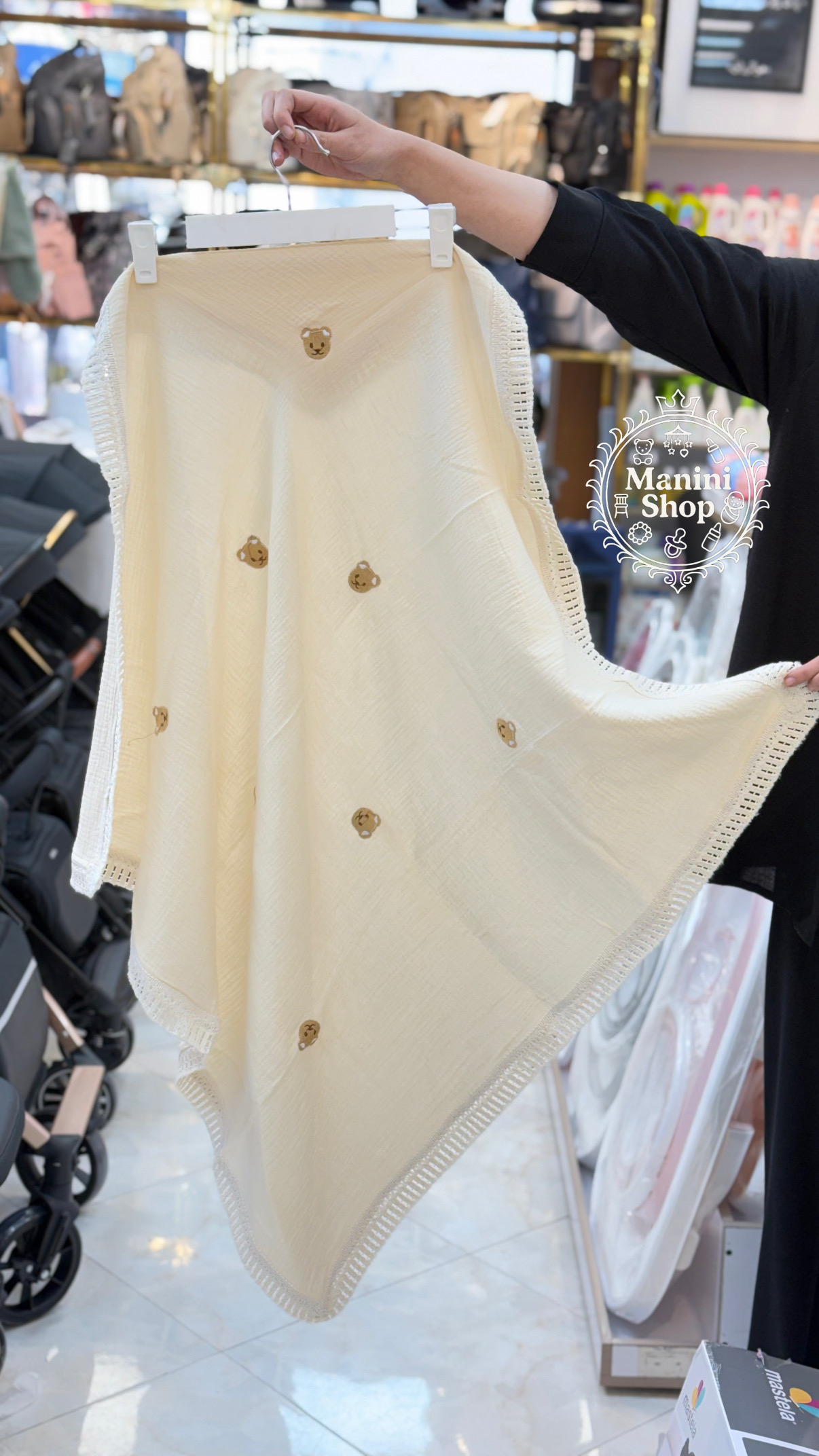 دورپیچ موسلین ۴ فصل سایز ۹۰×۹۰ نرم و لطیف سیسمونی مانینی شاپ