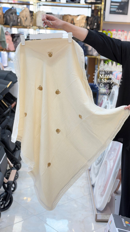 دورپیچ موسلین ۴ فصل سایز ۹۰×۹۰ نرم و لطیف سیسمونی مانینی شاپ