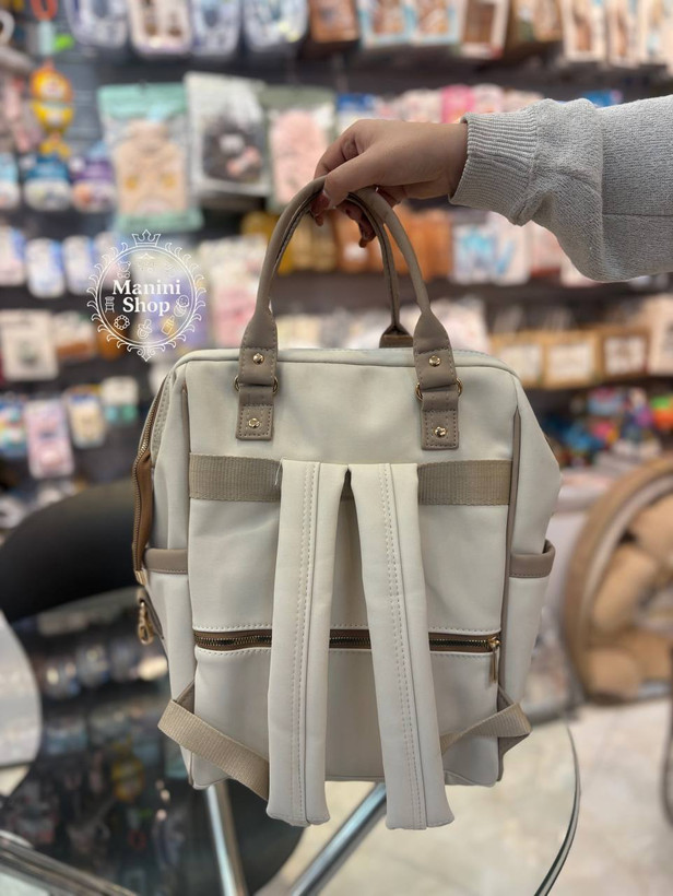 کوله لوازم کودک چرم صنعتی با گلدوزی تدی – سیسمونی مانینی شاپ