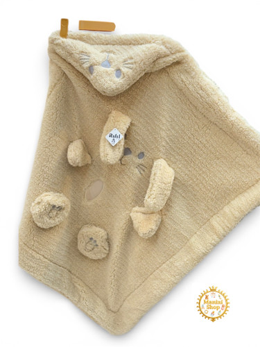 پتوی دورپیچ نوزادی خرگوشی کلاهدار – سیسمونی مانینی شاپ