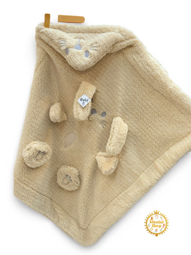 پتوی دورپیچ نوزادی خرگوشی کلاهدار – سیسمونی مانینی شاپ