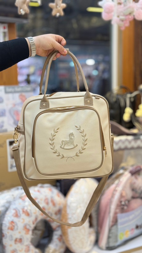 کیف لوازم چرم با بند رودوشی سیسمونی مانینی شاپ