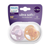 پستانک 18-6 ماه فیلیپس اونت مدل اولترا سافت طرح سگ PHILIPS AVENT