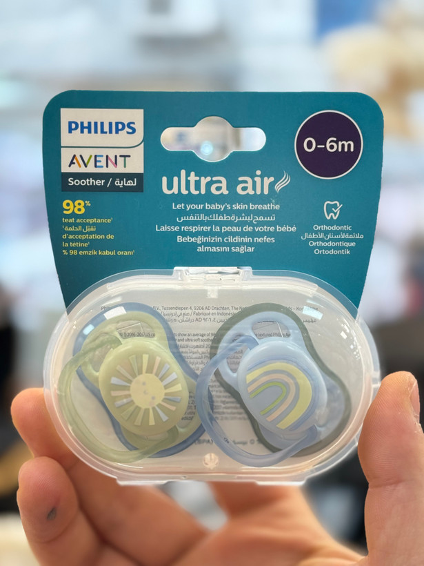 پستانک 6-0 ماه فیلیپس اونت مدل اولترا ایر طرح خورشید و رنگینکمان PHILIPS AVENT