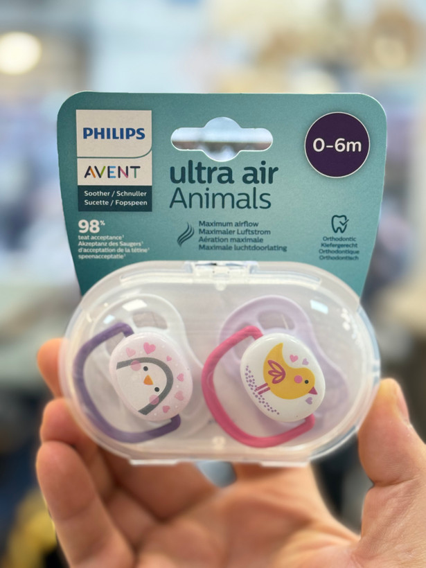 پستانک 6-0 ماه فیلیپس اونت مدل اولترا ایراَنیمالز طرح جوجه و پنگوئن PHILIPS AVENT