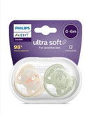 پستانک 6-0 ماه فیلیپس اونت مدل اولترا سافت طرح برگ و کلاغ PHILIPS AVENT