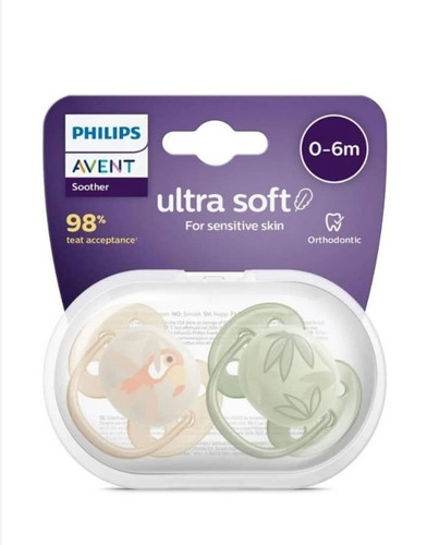 پستونک دوعددی برند اونت مدل الترا سافت Philips Avent سایز ۶-۰ - سیسمونی مانینی شاپ