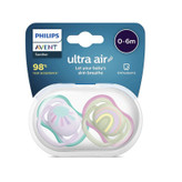 پستانک 6-0 ماه فیلیپس اونت مدل اولترا ایر طرح رنگین کمان و خورشید PHILIPS AVENT