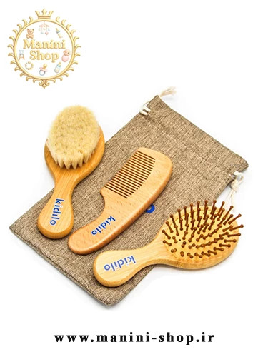 شانه برس چوبی 3 تکه کیدیلو