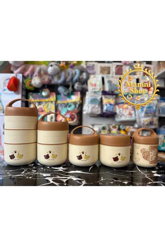 ظرف غذای تدی دسته دار 1 طبقه