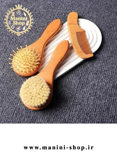 شانه برس چوبی 3 تکه دکتر براونز Dr Brown’s