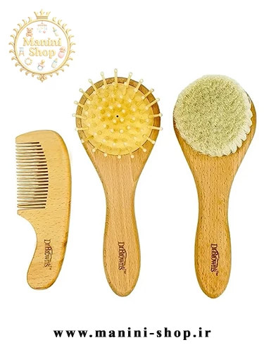 شانه برس چوبی 3 تکه دکتر براونز Dr Brown’s