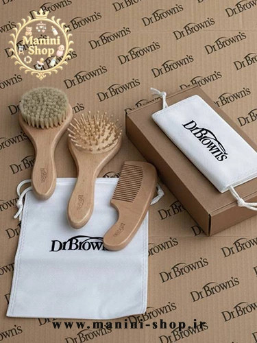 شانه برس چوبی 3 تکه دکتر براونز Dr Brown’s