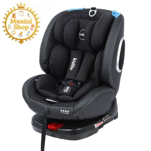 صندلی ماشین 360 کیدیلو مدل Kidilo 105رنگ مشکی با سیستم ایمنی ISOFIX و کمربند سوم کیوفیکس