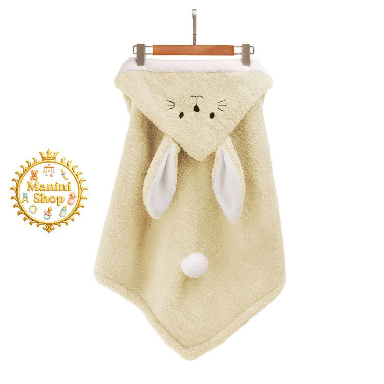 پتو دورپیچ کلاهدار نوزاد ۸۵×۸۵ پولیش ضدحساسیت