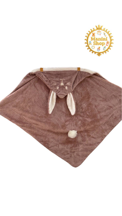 پتو دورپیچ کلاهدار نوزاد ۸۵×۸۵ پولیش ضدحساسیت