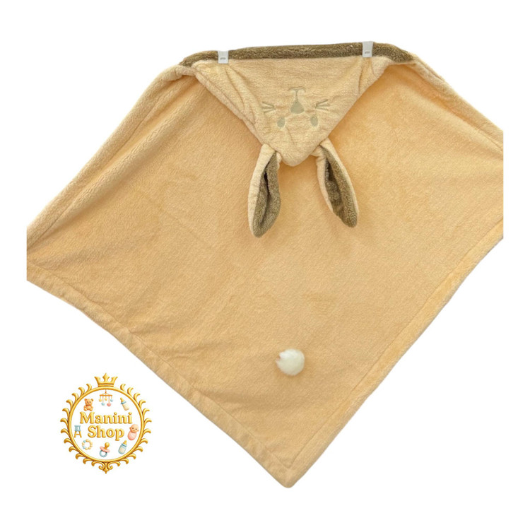 پتو دورپیچ کلاهدار نوزاد ۸۵×۸۵ پولیش ضدحساسیت