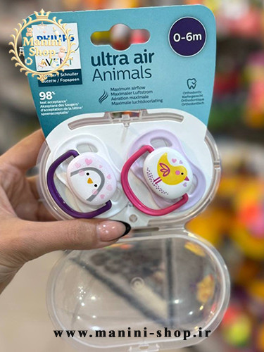 پستانک 6-0 ماه فیلیپس اونت مدل اولترا ایراَنیمالز طرح جوجه و پنگوئن PHILIPS AVENT