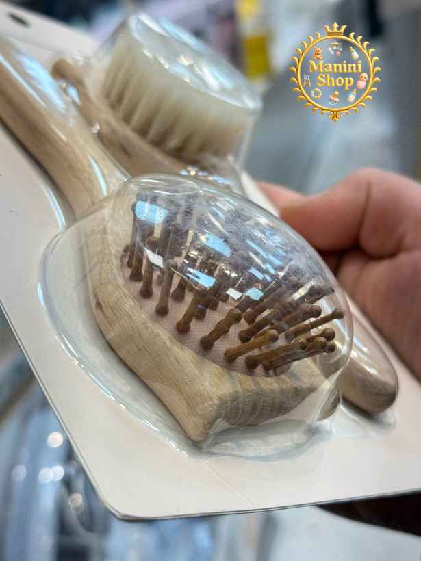 شونه برس دوتیکه hair brush بی بی براش baby brush الیاف طبیعی