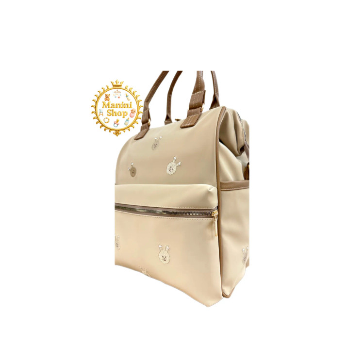 ساک لوازم نوزاد 3 کاره طرح تدی گلدوزی آرینابگ Arina Bag مانی نی شاپ