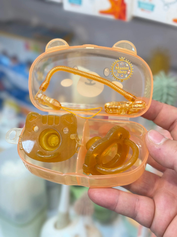 Buy Only Baby 2-Pack Pacifier Set | Orthodontic & Latex with Case & Clip | Manini Shop