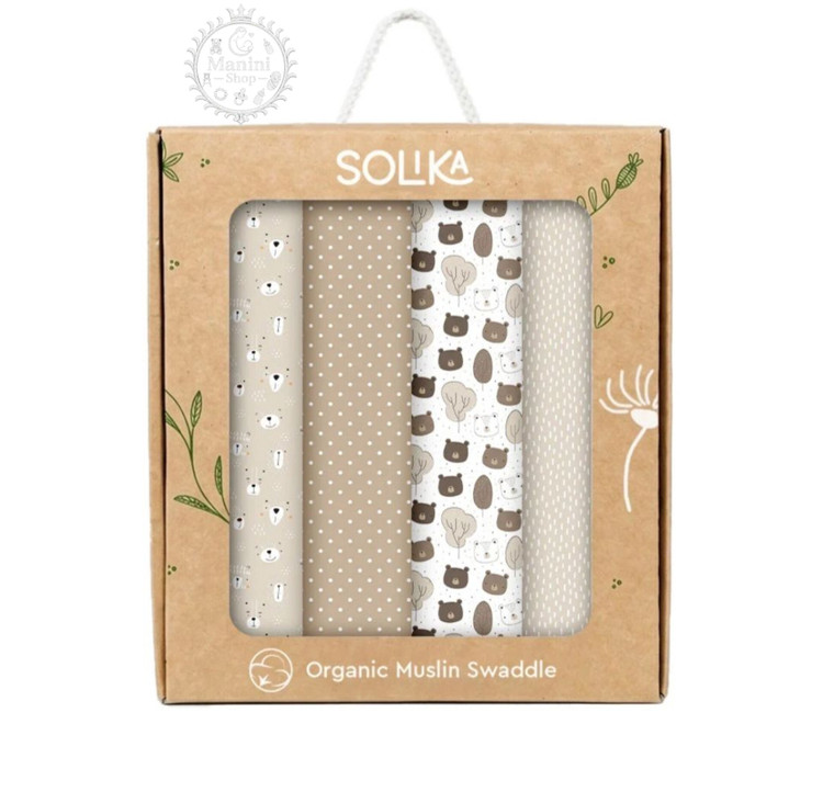 ست دستمال نوزادی ۷ عددی سلیکا (Solika)موسلین طرح پنج (D05) مانینی شاپ