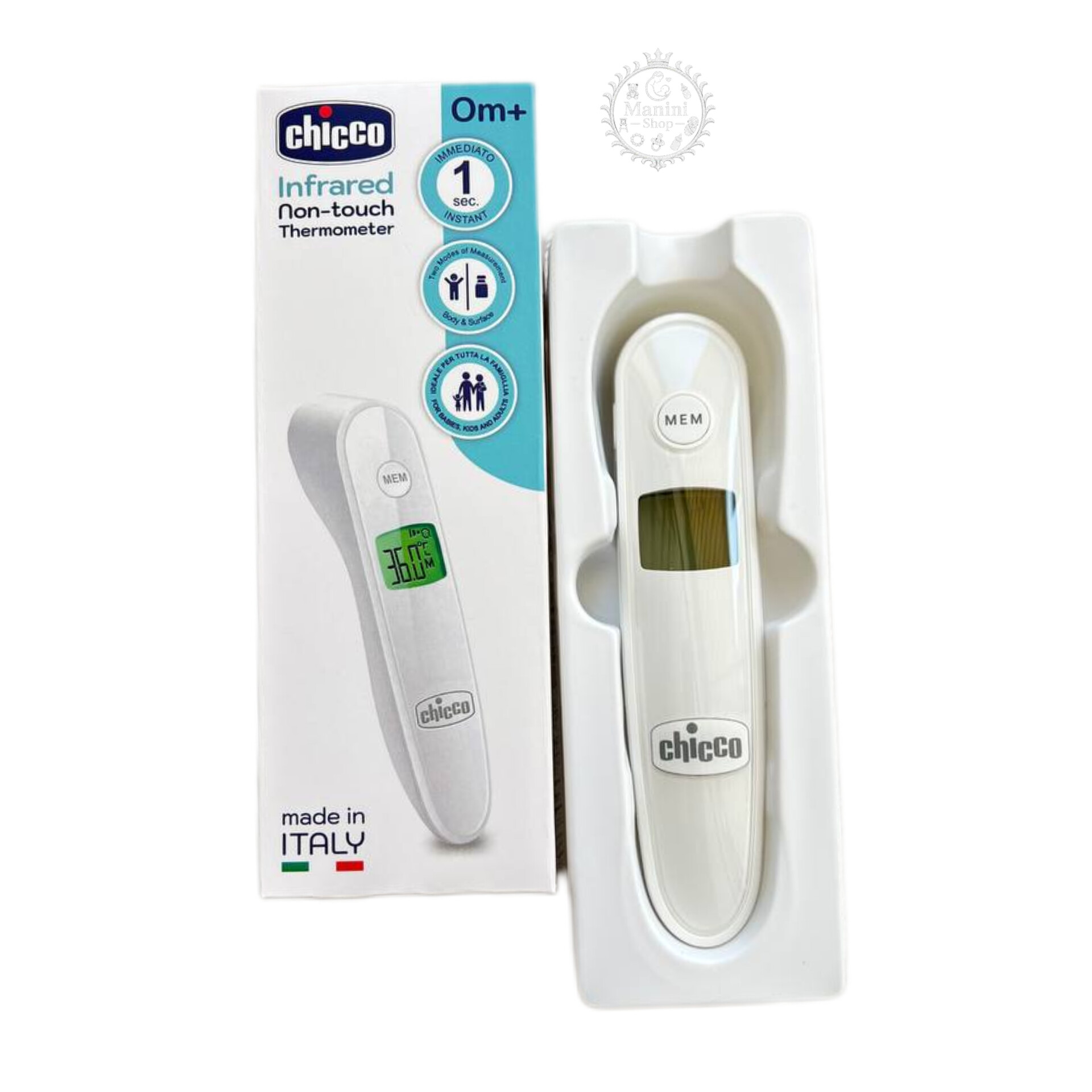 تب سنج فوق حرفه ای دوکاره کیفیت خیلی بالا Chicco چیکو تب سنج